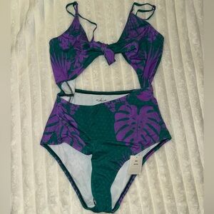 Urban outfitters Purple and Green One Piece Swimsuit